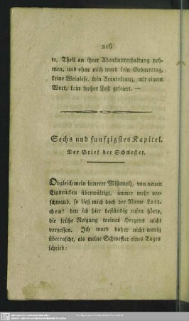 Sechs und funfzigstes Kapitel. Der Brief an die Schwestern