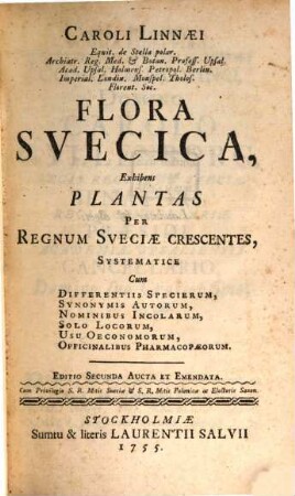 Carl Linnaei Flora Suecica
