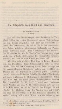 666-689 Die Totaphoth nach Bibel und Tradition