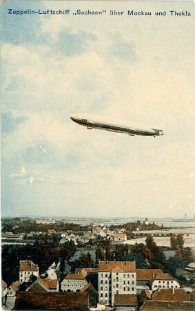 Zeppelin-Luftschiff "Sachsen" über Mockau und Thekla