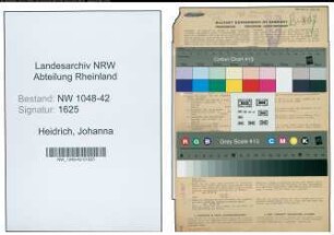 Entnazifizierung Johanna Heidrich , geb. 01.08.1898 ()