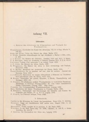 Anhang VII. Litteratur.