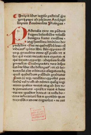 Pastorale, sive Regula pastoralis
