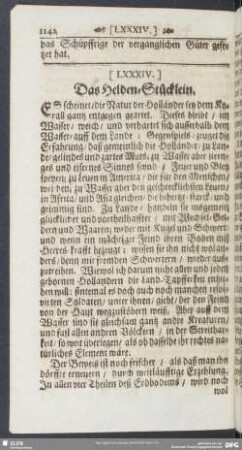 [LXXXIV.] Das Helden-Stücklein