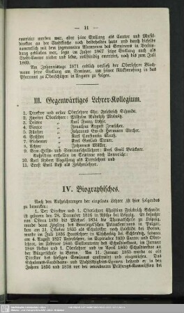 IV. Biographisches