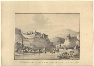 St. Goar on the Rhine, on the left Rhinfelds Castle, on the right Mouse Castle
