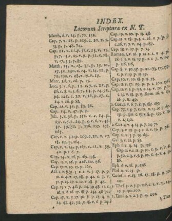 Index Locorum Scripturae ex N.T.