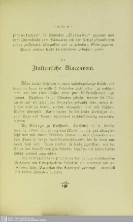 XV. Italienische Maccaroni