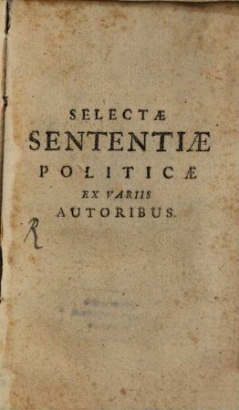 Selectae sententiae politicae