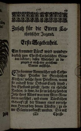 Erste Begebenheit. - Zweyte Begebenheit.