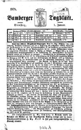 Bamberger Tagblatt. 1878, [1] = Jan. - März