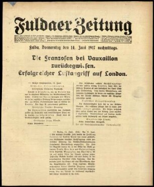 Ausgabe vom Donnerstag, den 14. Juni 1917.