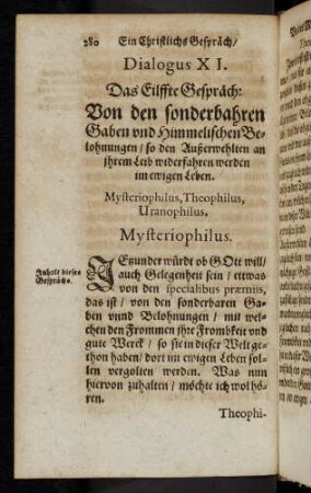 280-306, Dialogus XI. Das Eilffte Gespräch