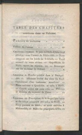 Table Des Chapitres contenus dans ce Volume