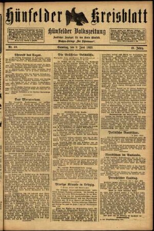 Ausgabe vom Samstag, den 09. Juni 1923.