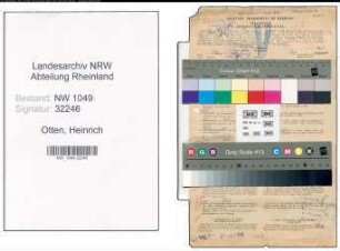 Entnazifizierung Heinrich Otten , geb. 08.11.1894 (Postbeamter)