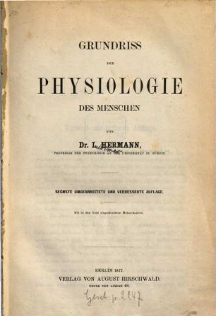 Grundriss der Physiologie des Menschen : Mit in den Text eingedruckten Holzschnitten