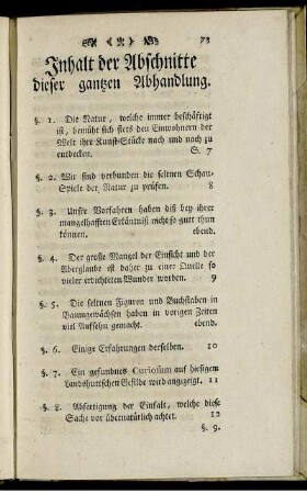 Inhalt der Abschnitte dieser ganzen Abhandlung.