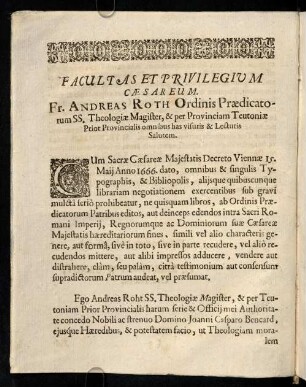 3v-2r, Facultas et Privilegium Caesareum; ...