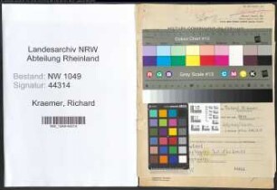 Entnazifizierung Richard Kraemer , geb. 17.02.1894 (Postschaffner)