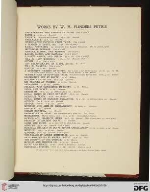 Works by W.M. Flinders Petrie