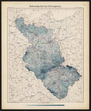30 Kartenbeilagen zu: Der Elbstrom, sein Stromgebiet und seine wichtigsten Nebenflüsse : eine hydrographische, wasserwirtschaftliche und wasserrechtliche Darstellung. 1898 : Niederschlags-Karte des Elbstrombebietes
