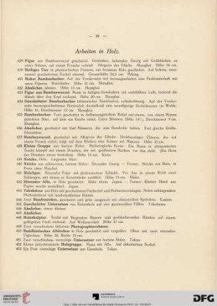 Arbeiten in Holz (Nr. 429-474)