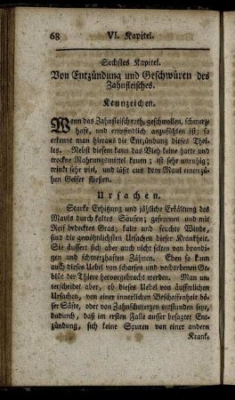 Sechstes Kapitel. Von Entzündung und Geschwüren des Zahnfleisches – Zehentes Kapitel. Von der Entzündung des Zwergfelles