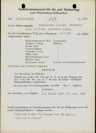 Staudacher, Gustav