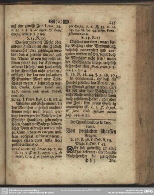 De Quaestionibus & Torturis. Von peinlichen scharffen Fragen. S. 17