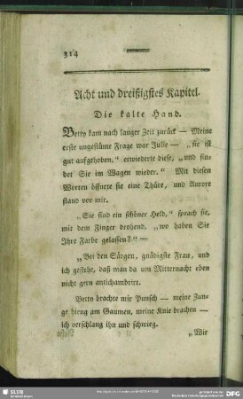 Acht und dreißigstes Kapitel. Die kalte Hand