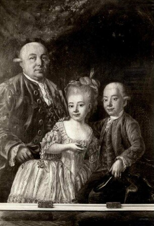 Bildnis von Friedrich Albrecht (1735-1769), Fürst von Anhalt-Bernburg, Prinzessin Pauline und Prinz Alexius
