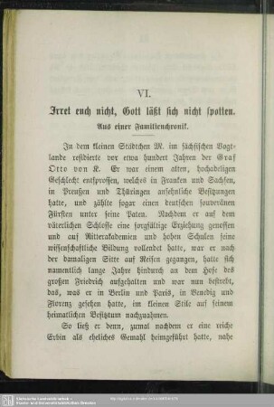 VI. Irret euch nicht, Gott läßt sich nicht spotten