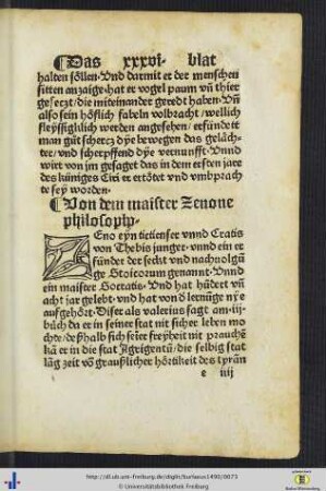 Von dem maister Zenone philosopho