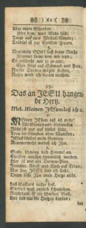 39. Das an JESu hangende Hertz