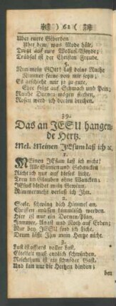 39. Das an JESu hangende Hertz