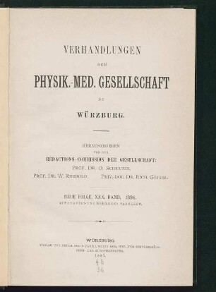 Fortsetzung: Die Psychiatrie in Würzburg von 1583 - 1893