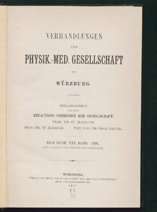 Fortsetzung: Die Psychiatrie in Würzburg von 1583 - 1893