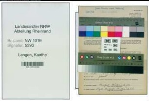 Entnazifizierung Kaethe Langen , geb. 10.08.1907 (Naeherin)