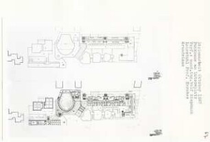 Funkhaus am Lützowplatz, Berlin-Tiergarten (Diplomarbeit bei Bernhard Hermkes): Grundrissebenen + 11.20 und + 22.00, 1:200