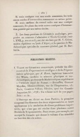Publications récentes.