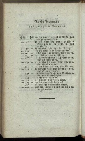 Verbesserungen des zweyten Bandes