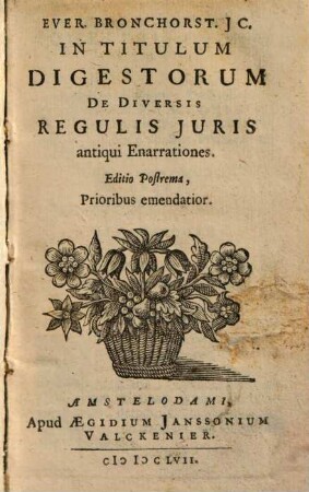 In titulum digestorum de diversis regulis iuris antiqui enarrationes