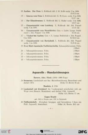 Aquarelle, Handzeichnungen (Nr. 24-44)