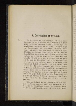V. Handelsplätze an der Oder.