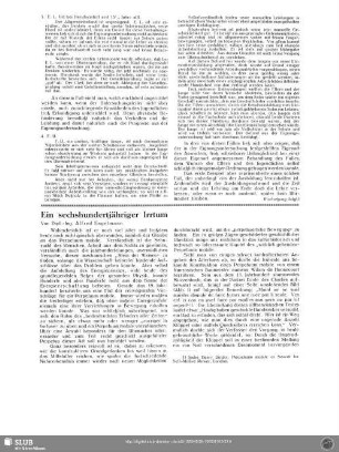 Ein sechshundertjähriger Irrtum