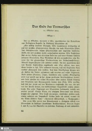 Das Ende des Vormarsches : 20. Oktober 1914