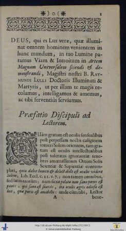 Praefatio Discipuli ad Lectorem.