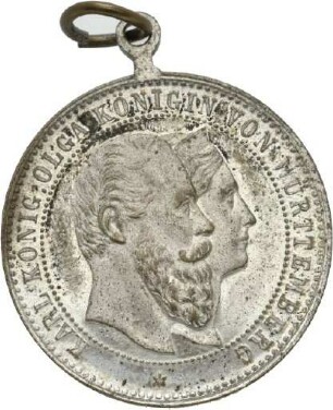 Medaille auf das 25-jährige Regierungsjubiläum König Karls von Württemberg