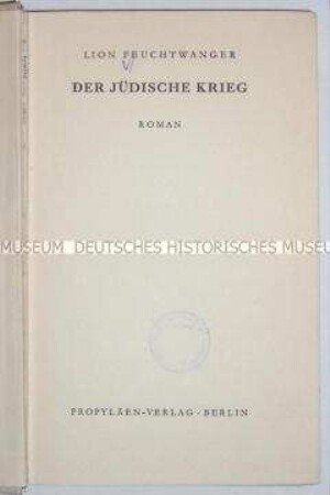Erstausgabe eines Romans von Lion Feuchtwanger